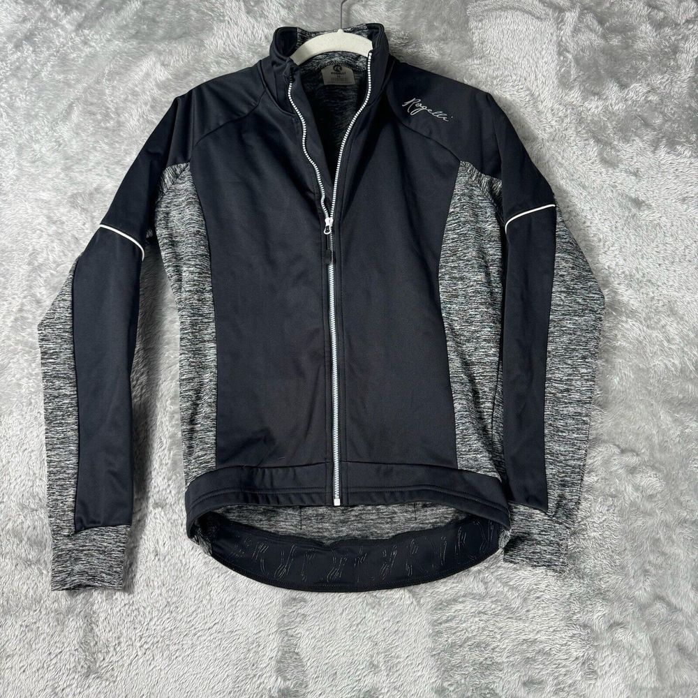 Rogelli Cycling Jacket Womens Medium Black White‎ Barrier Full Zip Reflective